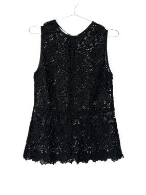 Cabi Lace Top Sleeveless Black Fitted S